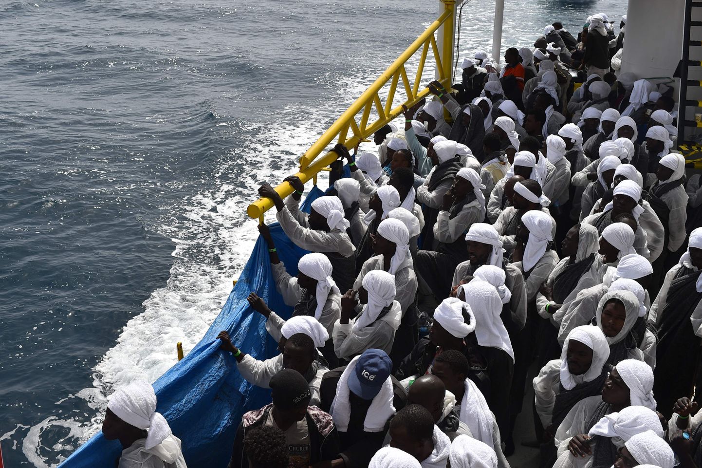 Vahemerelt päästetud migrandid. Pilt on illustreeriv.