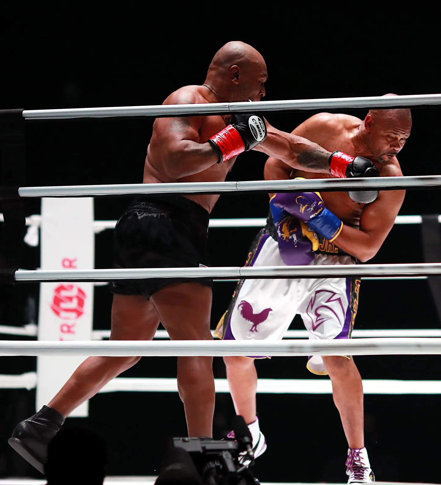 Mike Tyson kostitamas rusikahoobiga Ray Jones jr-it.