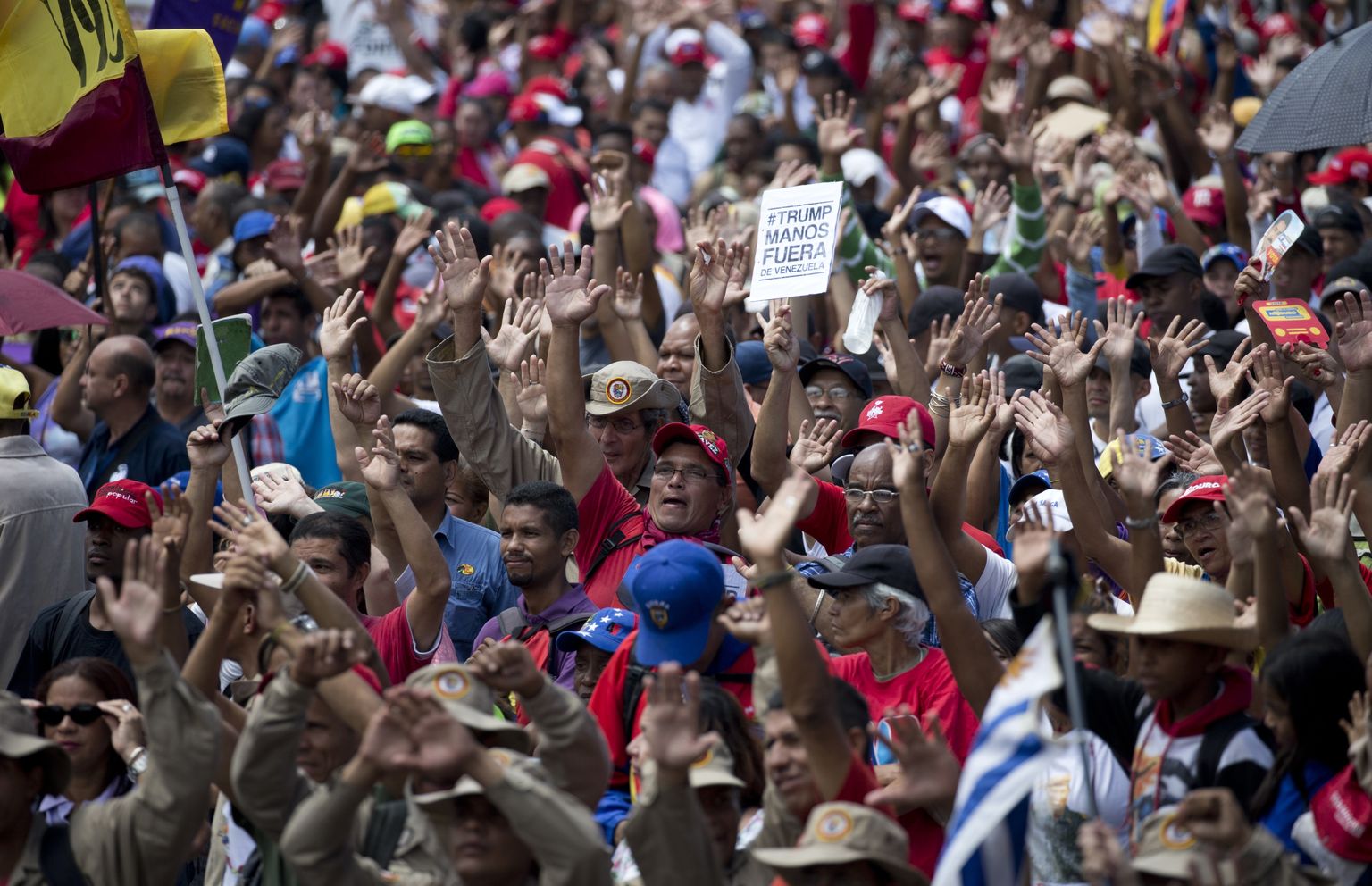Venezuela presidendi Nicolas Maduro toetajate meeleavaldus pealinnas.