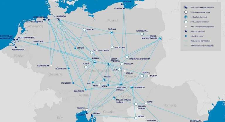 Hamburgas ostai piederošā pārvadātāja Metrans tīkls Eiropā