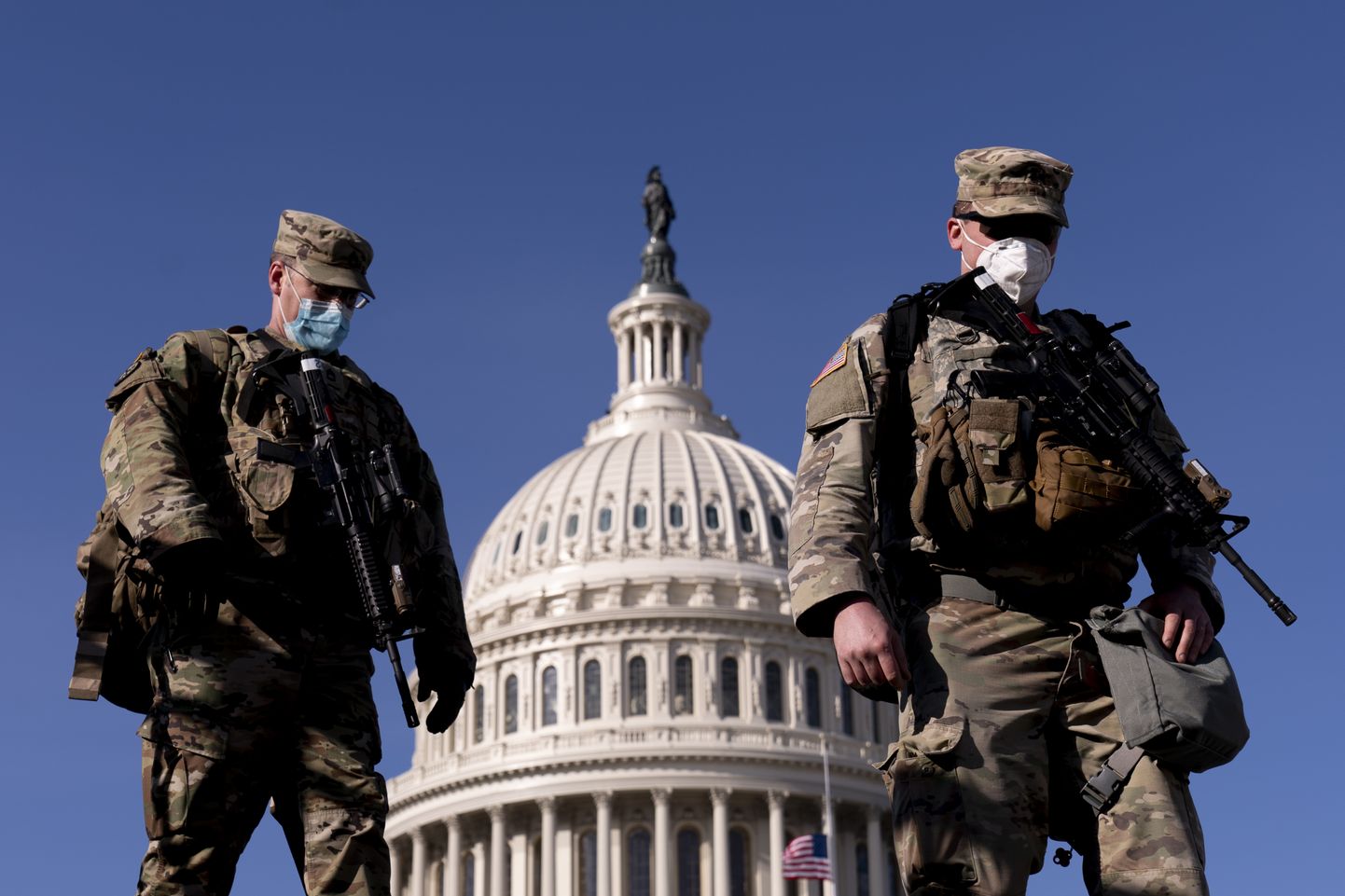 USA rahvuskaardi sõdurid Washingtonis Kapitooliumi juures