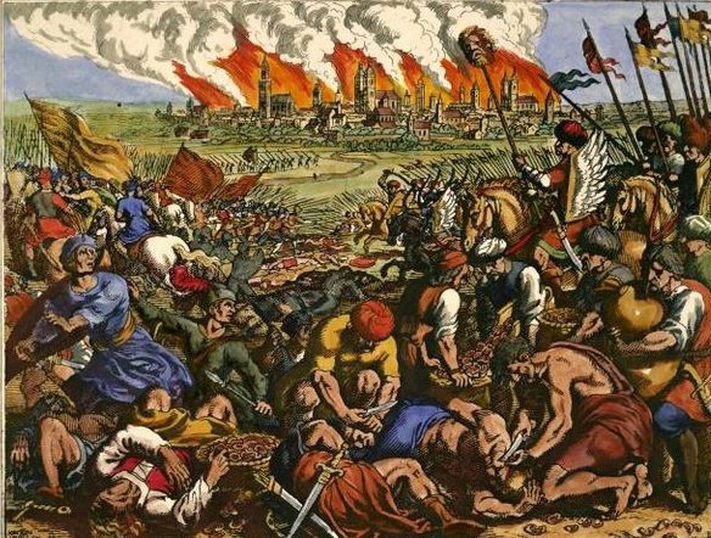 Maal, mis kujutab mongolite sõdalasi Ida-Euroopas