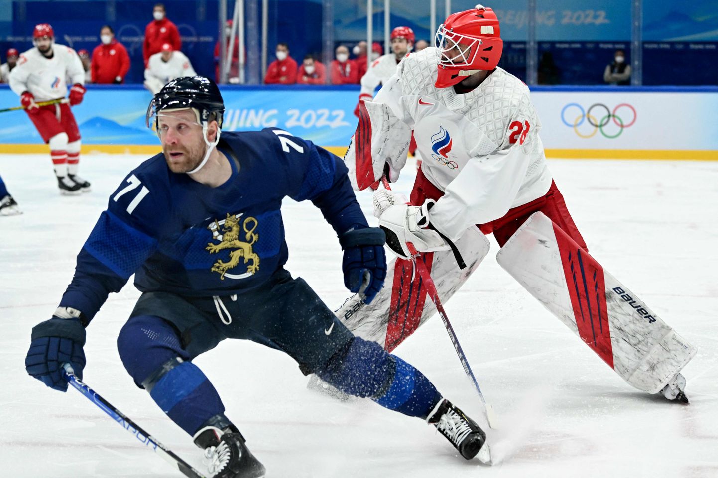Игравший за сборную Финляндии Лео Комаров в финальном матче Олимпиады. 20 февраля 2022 года.