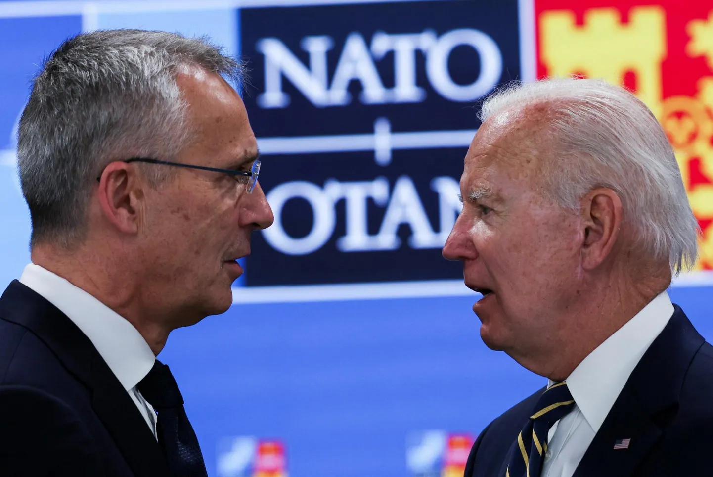 NATO president Jens Stoltenberg ja Ühendriikide president Joe Biden.