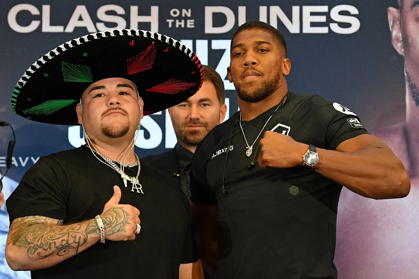 Andy Ruiz Jr. (vasakul) ja Anthony Joshua.