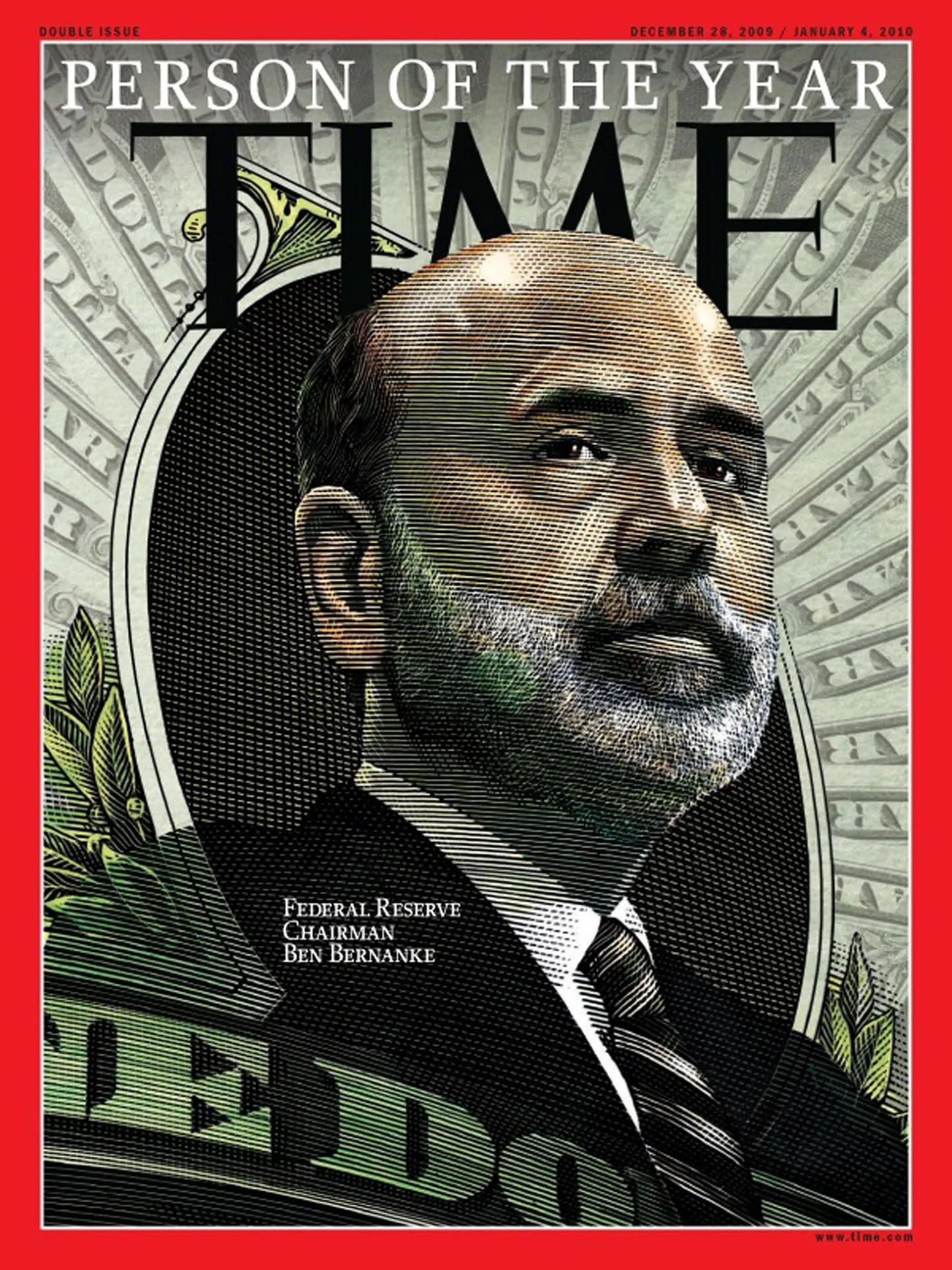Time'i esikaas 2009. aasta inimese Ben Bernankega.