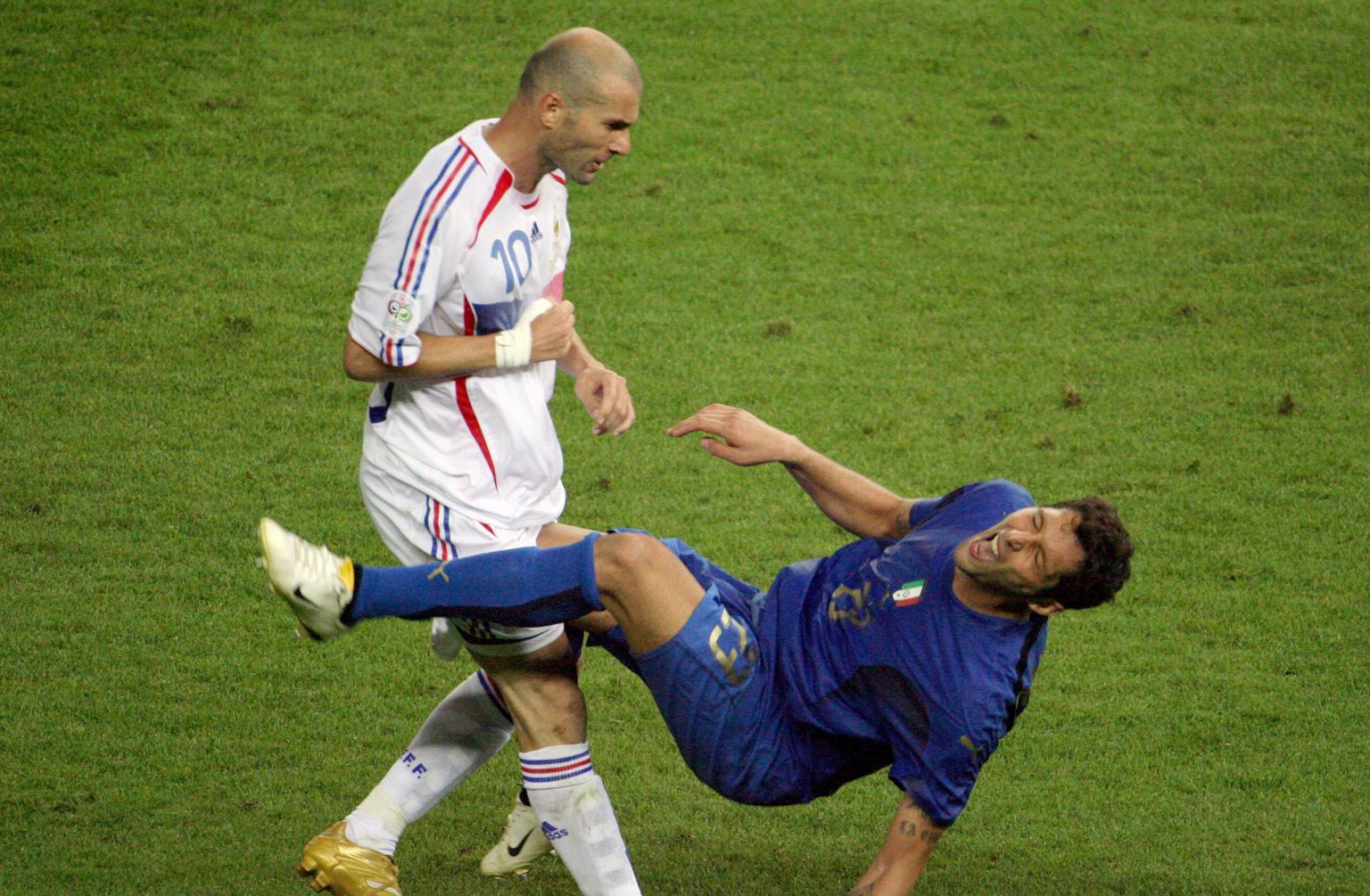 Zinedine Zidane (vasakul) ja Marco Materazzi.