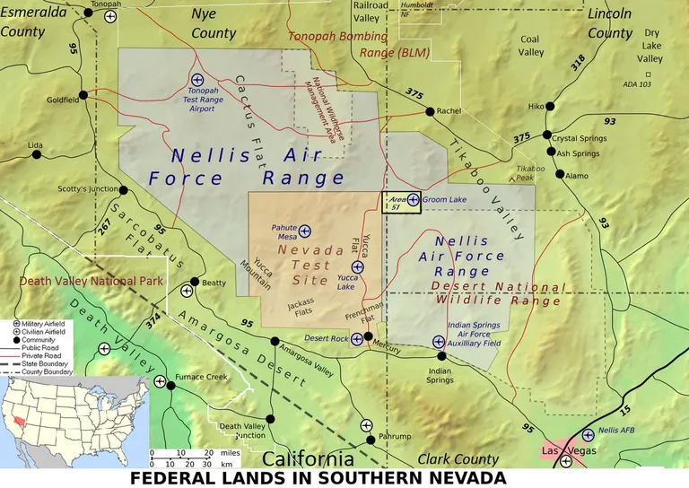 Nevada Area 51 kaardil