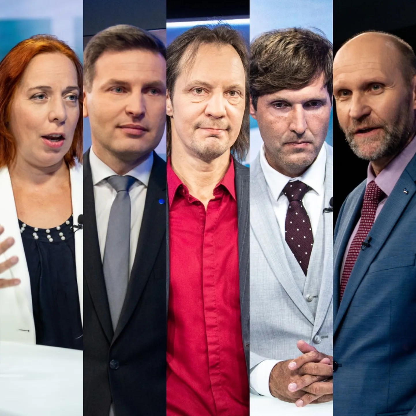 «Esimeses stuudios» suur parlamendierakondade debatt. Saates on Hanno Pevkur, Mailis Reps, Martin Helme, Helir-Valdor Seeder ja Indrek Saar.