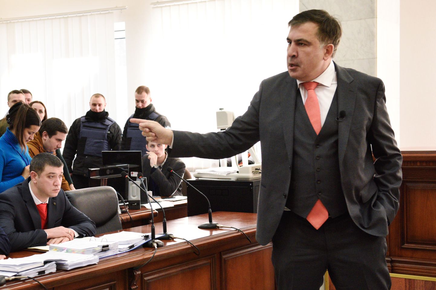 Mihheil Saakašvili eile Kiievi kohtusaalis.