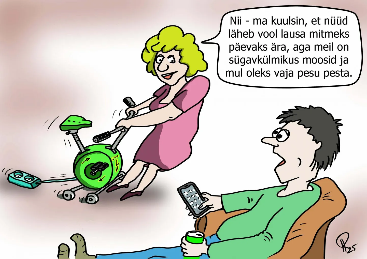 Nädala karikatuur "Elektrivõrgu sünkroniseerimine"