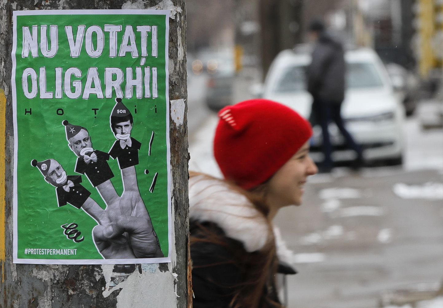 Plakat Moldovas, "Ärge hääletage oligarhide poolt".