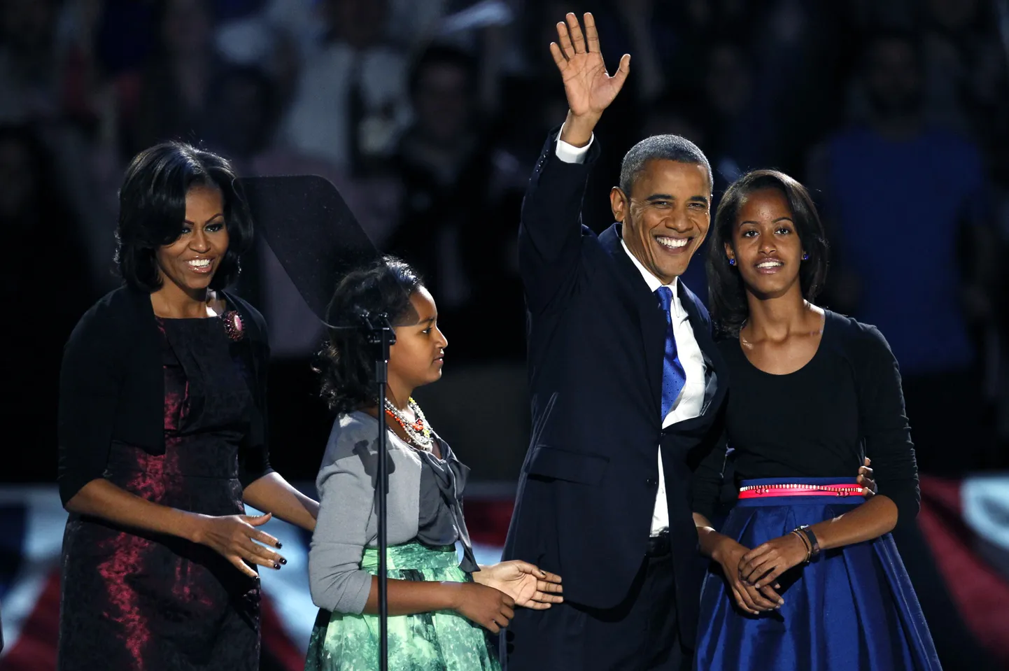 President Barack Obama saabus võidukõnet pidama koos perega.