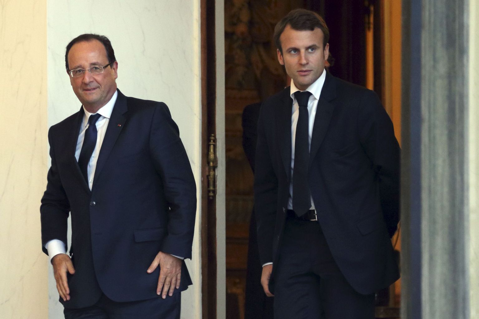 President Francois Hollande ja Emmanuel Macron.