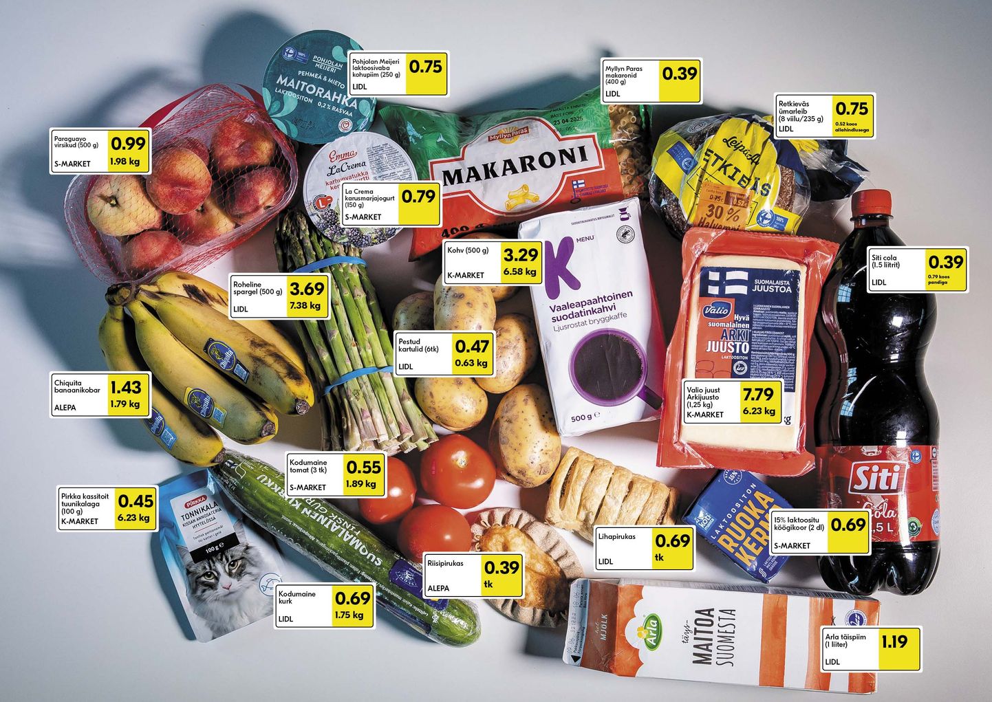 Soome poodidest ostetud toidu- ja joogitoodete hinnad teevad kohati Eesti hindadele silmad ette.