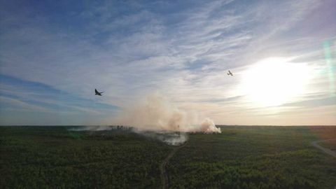 Фото: пожар на центральном полигоне Сил обороны распространился на 50 гектаров, были слышны взрывы