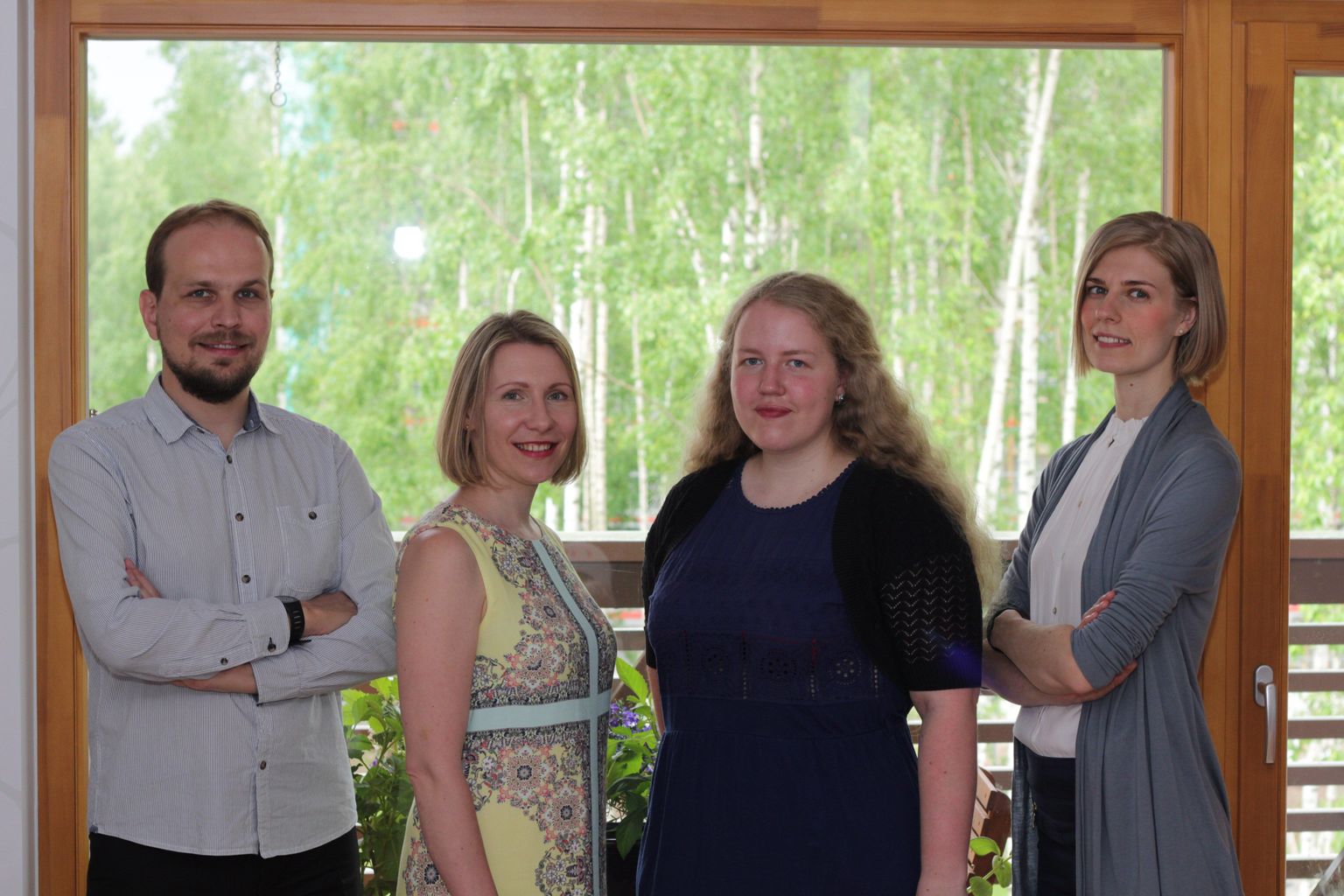 Logopeedid Aaro Nursi (vasakult), Helena Oselin, Liisa Kolk ja Siiri Karm avasid koos uue kõneravikeskuse.