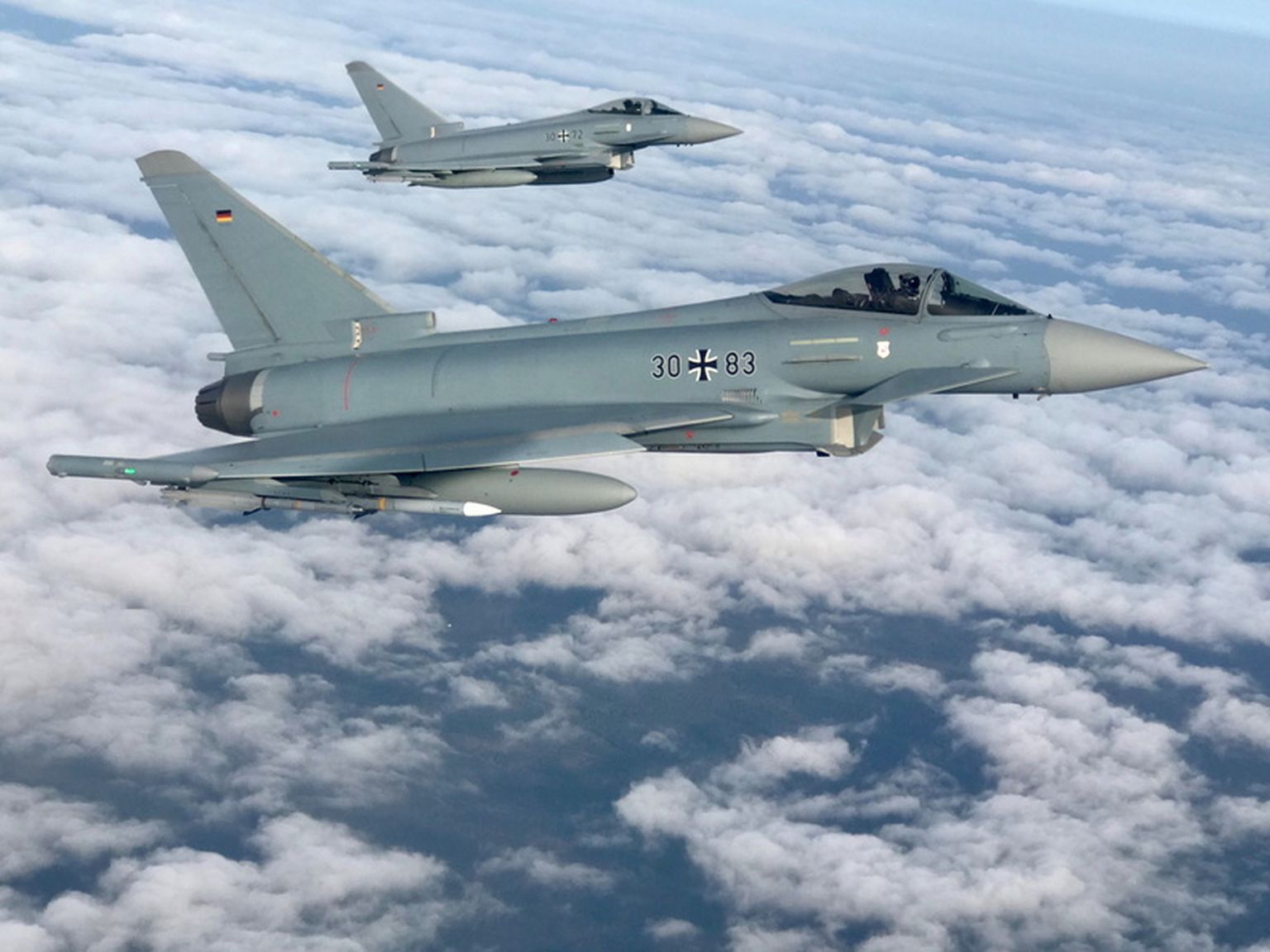 Hävituslennukid Eurofighter Typhoon.