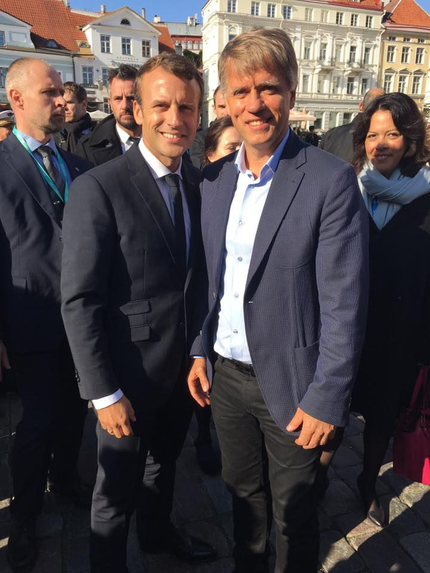 Roman Kusma (paremal) ja Prantsuse president Emmanuel Macron.