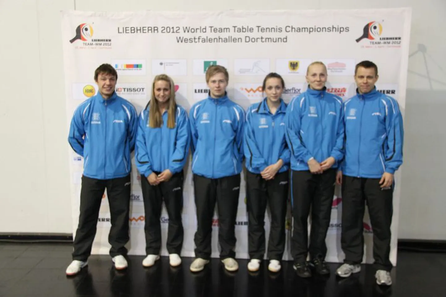 Eesti võistkond MMil koosseisus (vasakult): Aleksandr Smirnov, Olesja Ketško, Toomas Libene, Valeria Petrova, Tatjana Tsistjakova, Vallot Vainula.