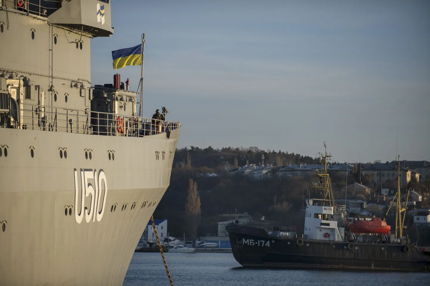 Украинский военный корабль в Севастополе.