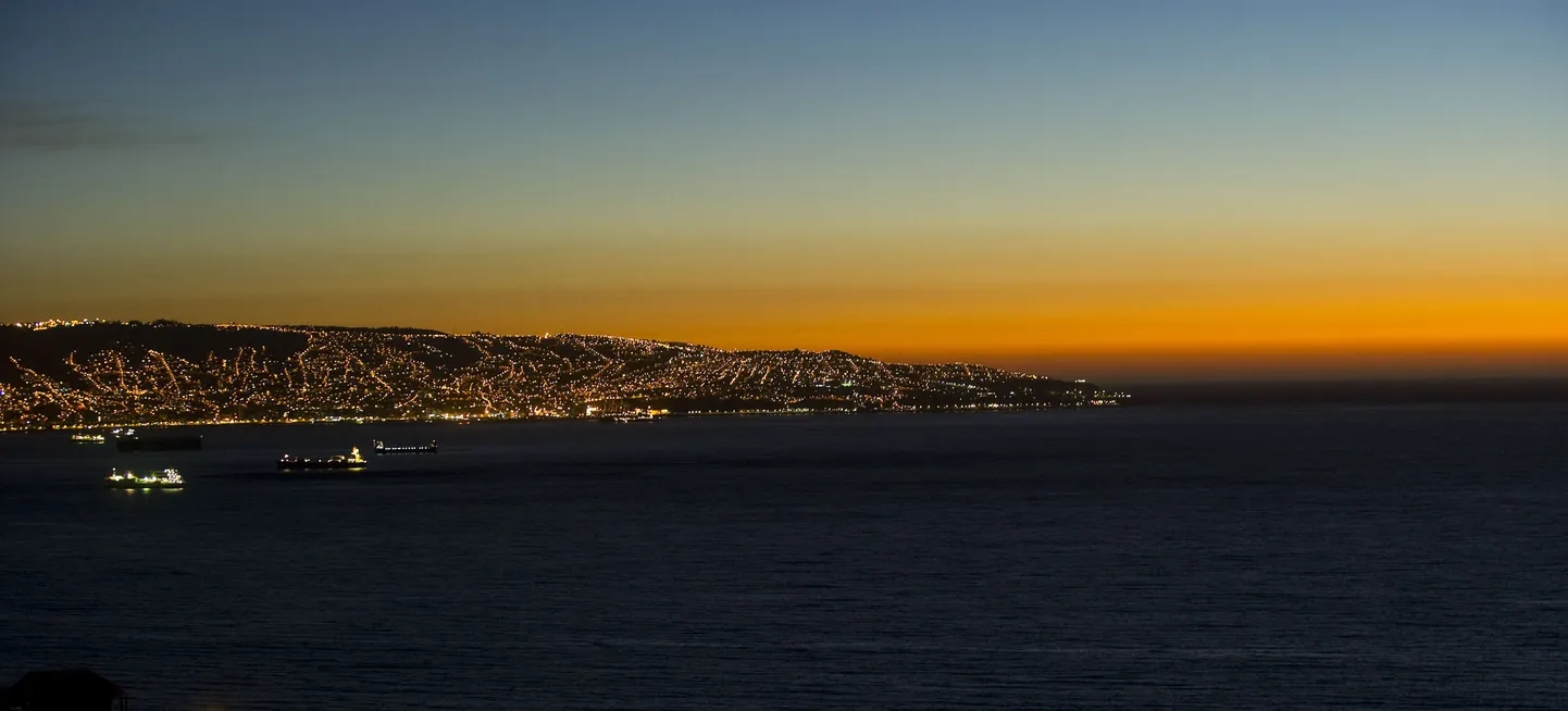 Vaade Valparaiso sadamale Tšiilis.