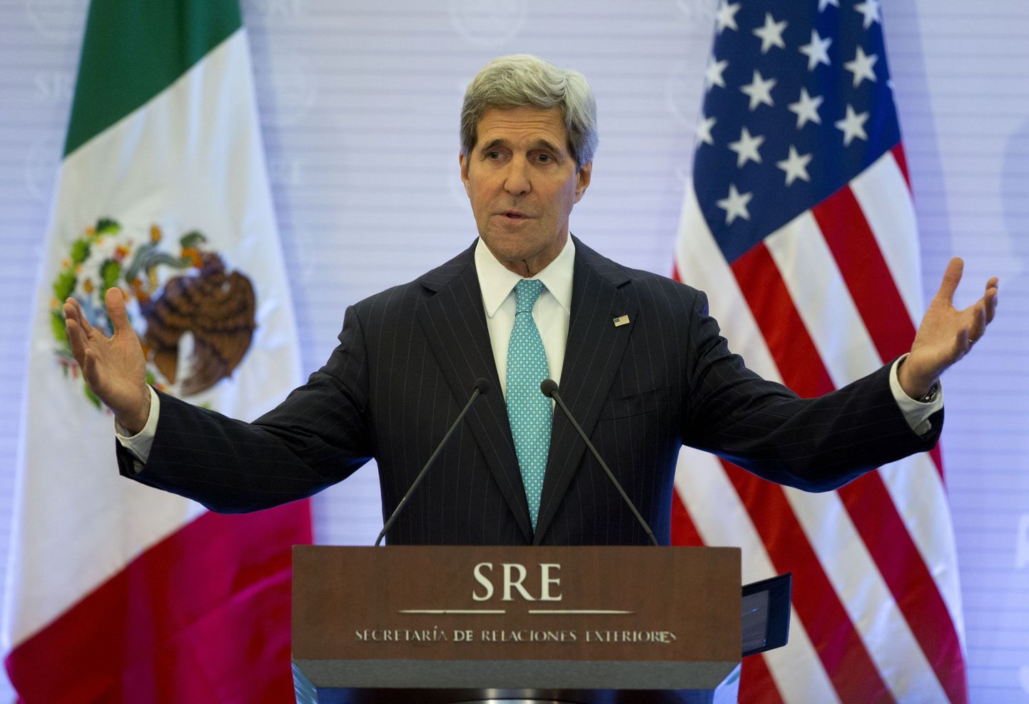 USA riigisekretär John Kerry Mehhikos.