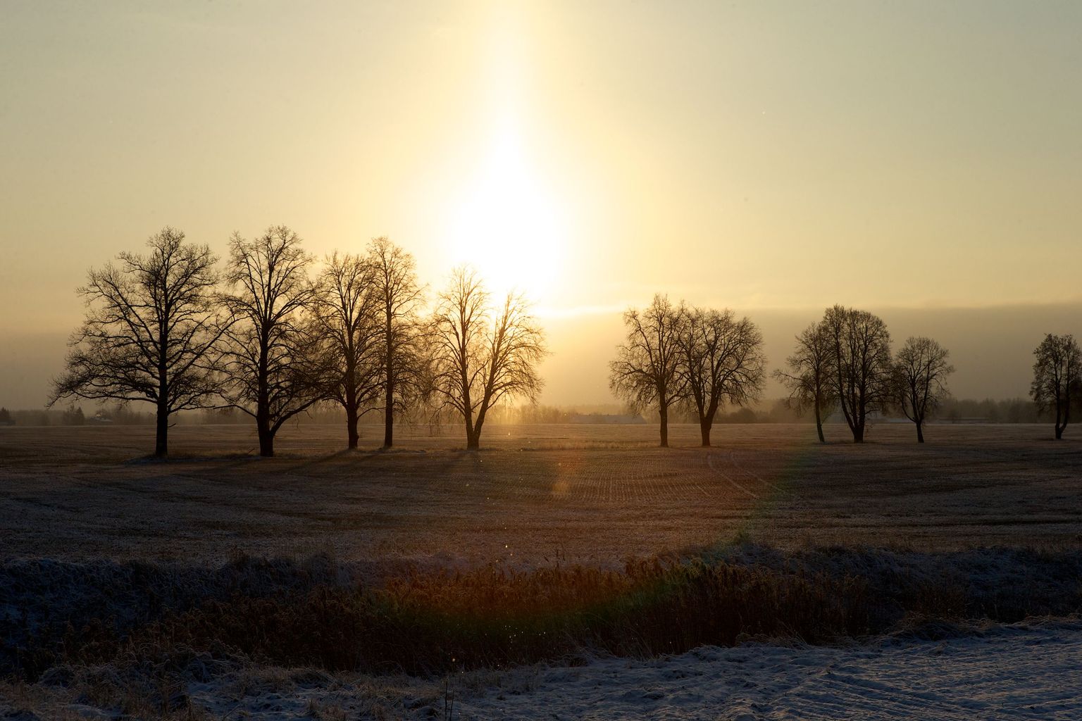 Päikeseline talveilm Tartumaal.