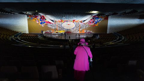 Giant Tapestry at Tallinn's Linnahall Undergoes First-Ever Conservation