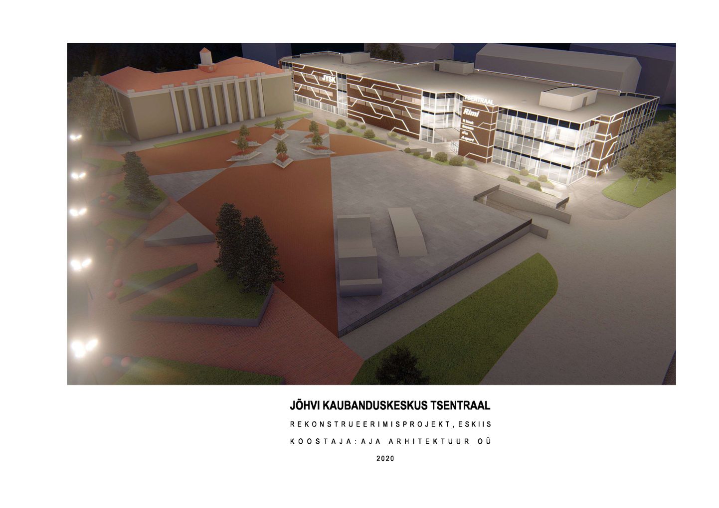 Так будет выглядеть центральная площадь в Йыхви после реконструкции.