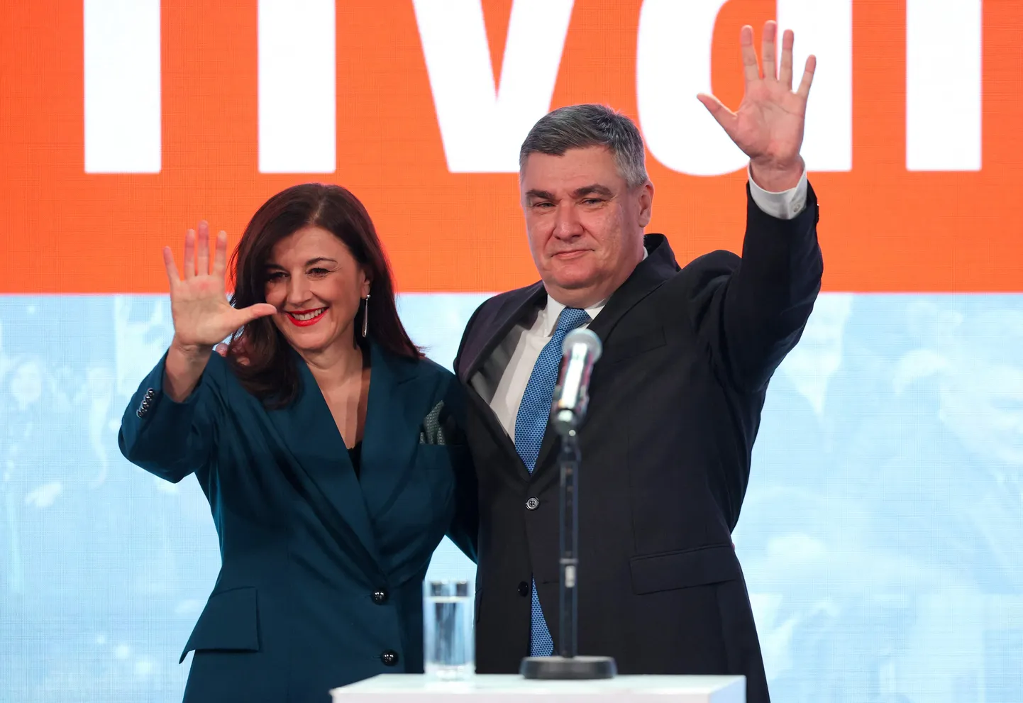 Zorans Milanovičs ar sievu Sanju.