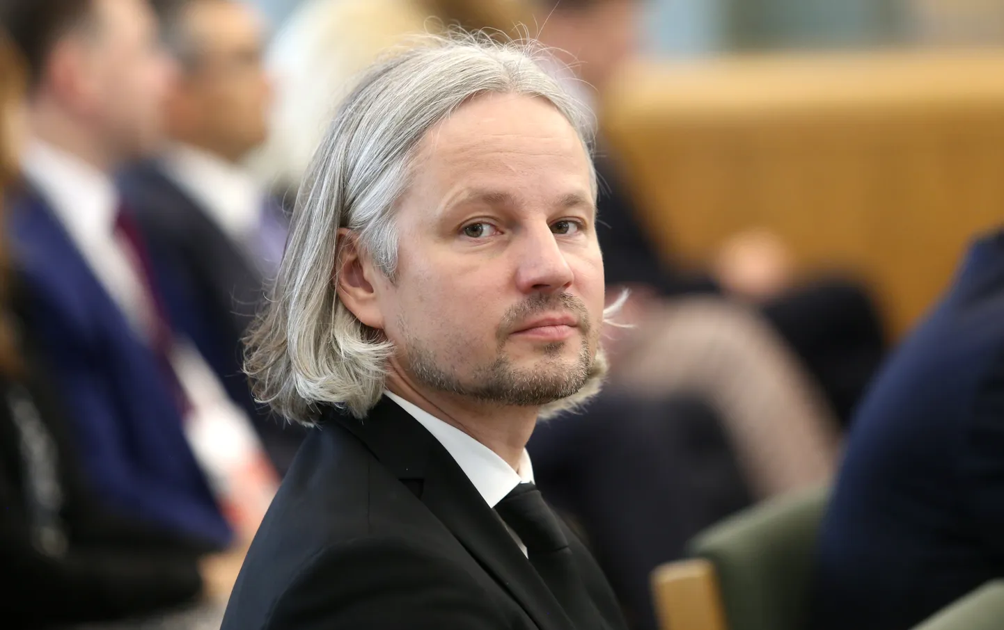 "Swedbank" vadītājs Latvijā Reinis Rubenis Ministru kabinetā, kurā norisinās Ārvalstu investoru padomes Latvijā Augsta līmeņa tikšanās ar valdību.