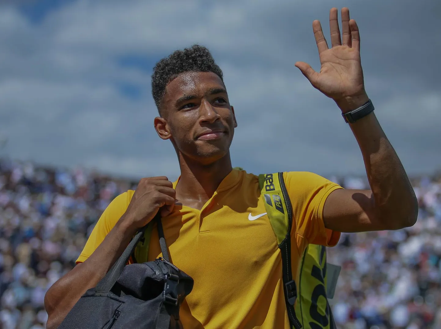 Felix Auger-Aliassime pärast võitu kreeklase Stefanos Tsitsipase üle.