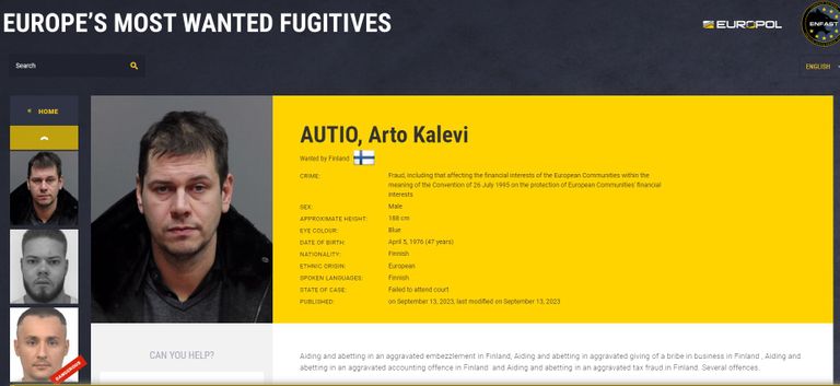 Soome otsib Europoli kaudu Arto Kalevi Autiot.