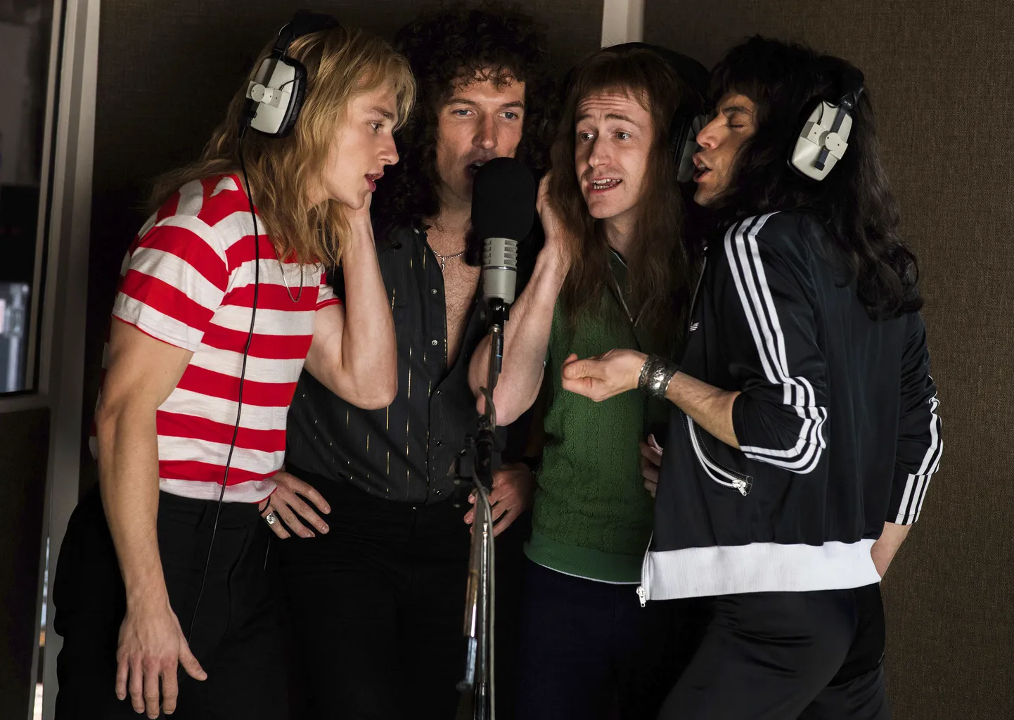 «Bohemian Rhapsody» filmi Queen (vasakult): Ben Hardy, Gwilym Lee, Joe Mazzello ja Rami Malek