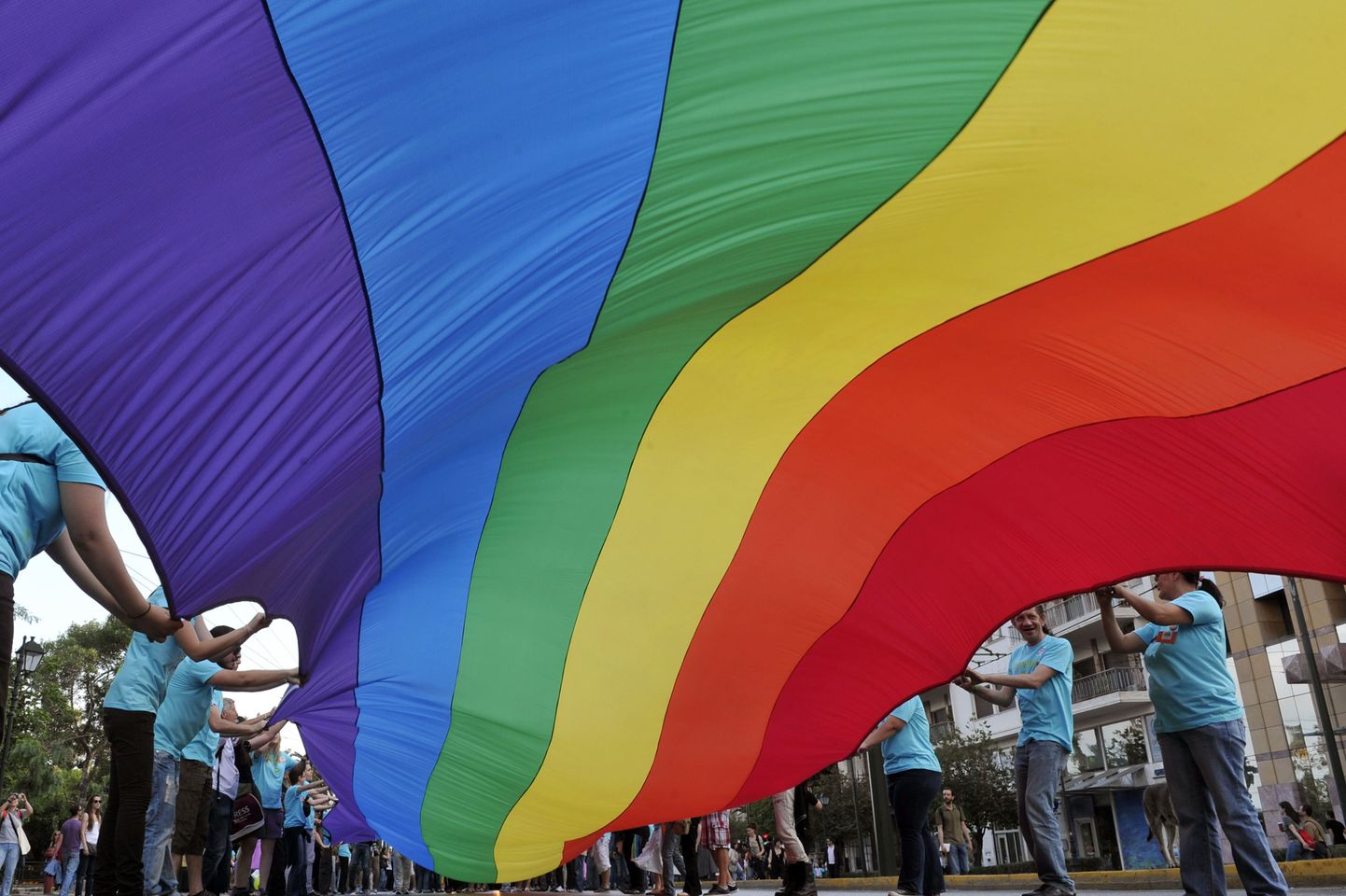 Флаг ЛГБТ-соощества. Иллюстративное фото.