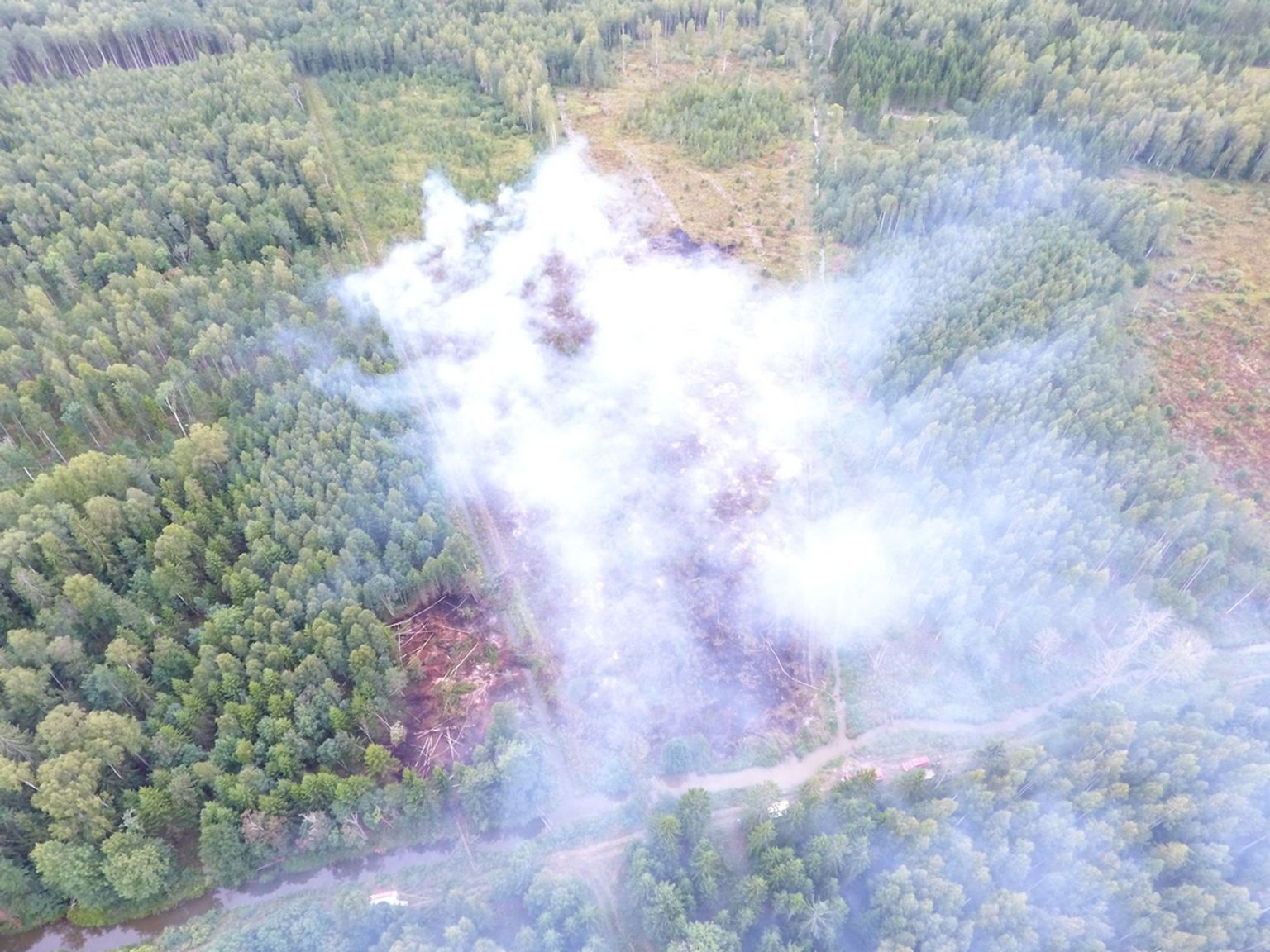 Торфяной пожар в Йыгевамаа.