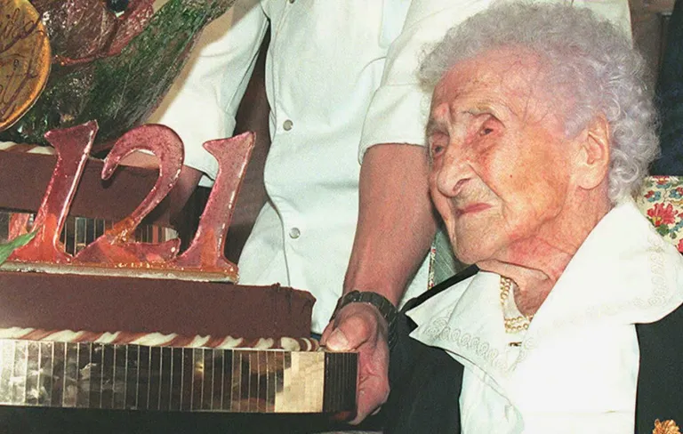 Jeanne Calment' oma 121. sünnipäeval