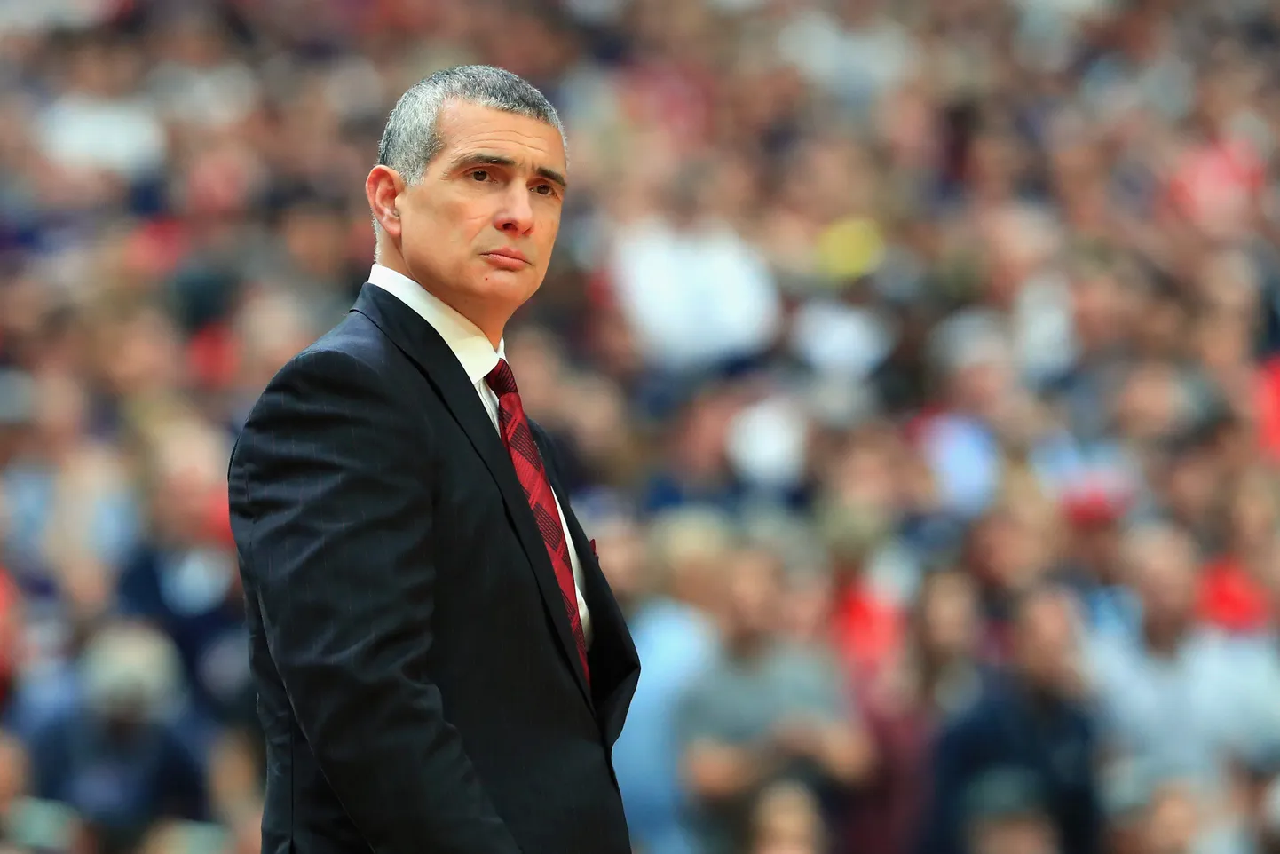 Lõuna-Carolina ülikooli korvpallimeeskonna peatreener Frank Martin NCAA finaalturniiri poolfinaalis Gonzaga Bulldogsi vastu.