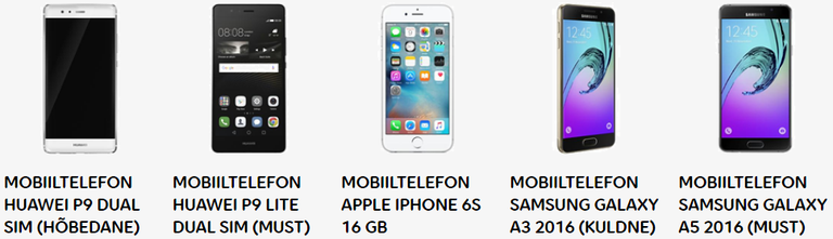 Võrdle erinevaid keskklassi hinnaga telefone.