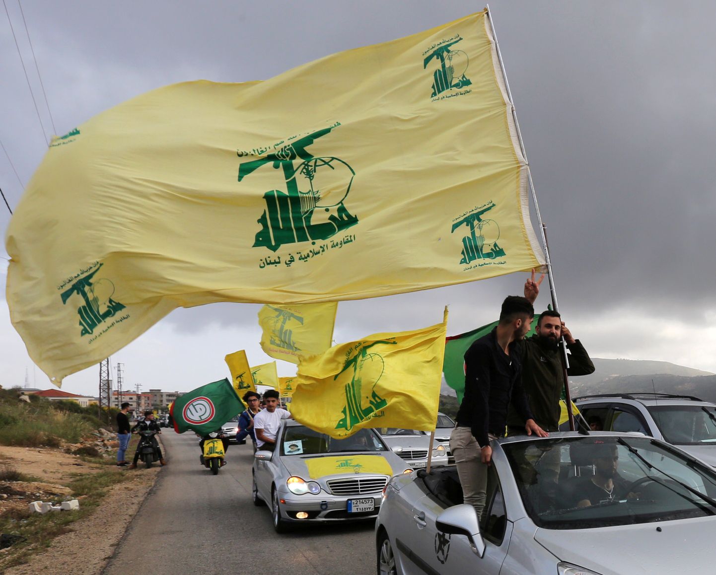 Šiialiikumise Hizbollah toetajad Liibanonis asuvas Marjayounis.