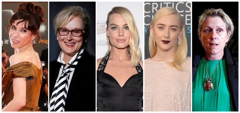 Naispeaosatäitja Oscari nominendid (vasakult paremale) Sally Hawkins, Meryl Streep, Margot Robbie, Saoirse Ronan ja Frances McDormand