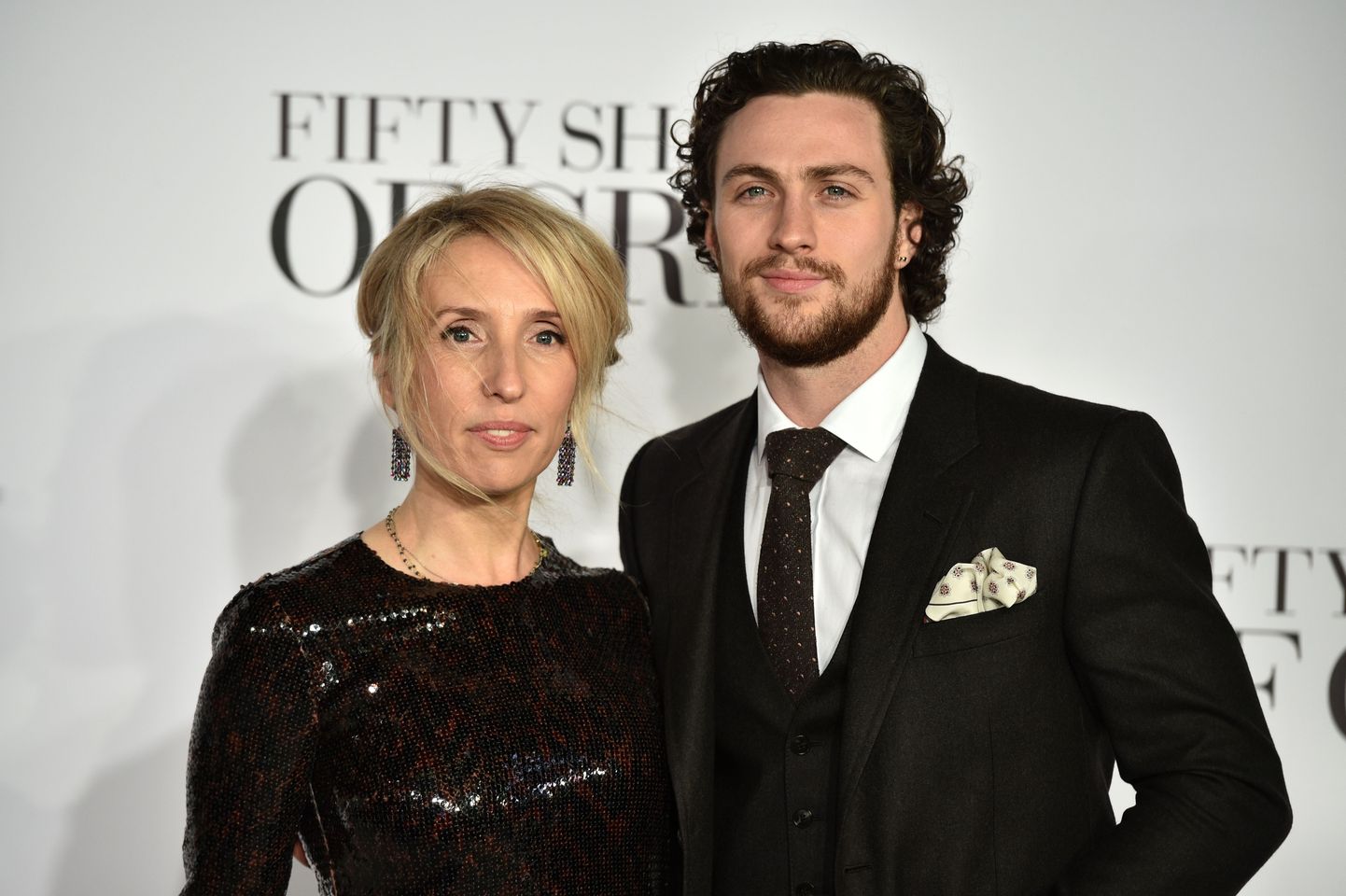 Briti filmirežissöör Sam Taylor-Johnson oma abikaasa Aaron Taylor-Johnsoniga 2015. aastal.