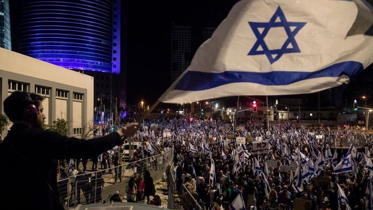 Протесты в Тель-Авиве, 11 марта 2023.