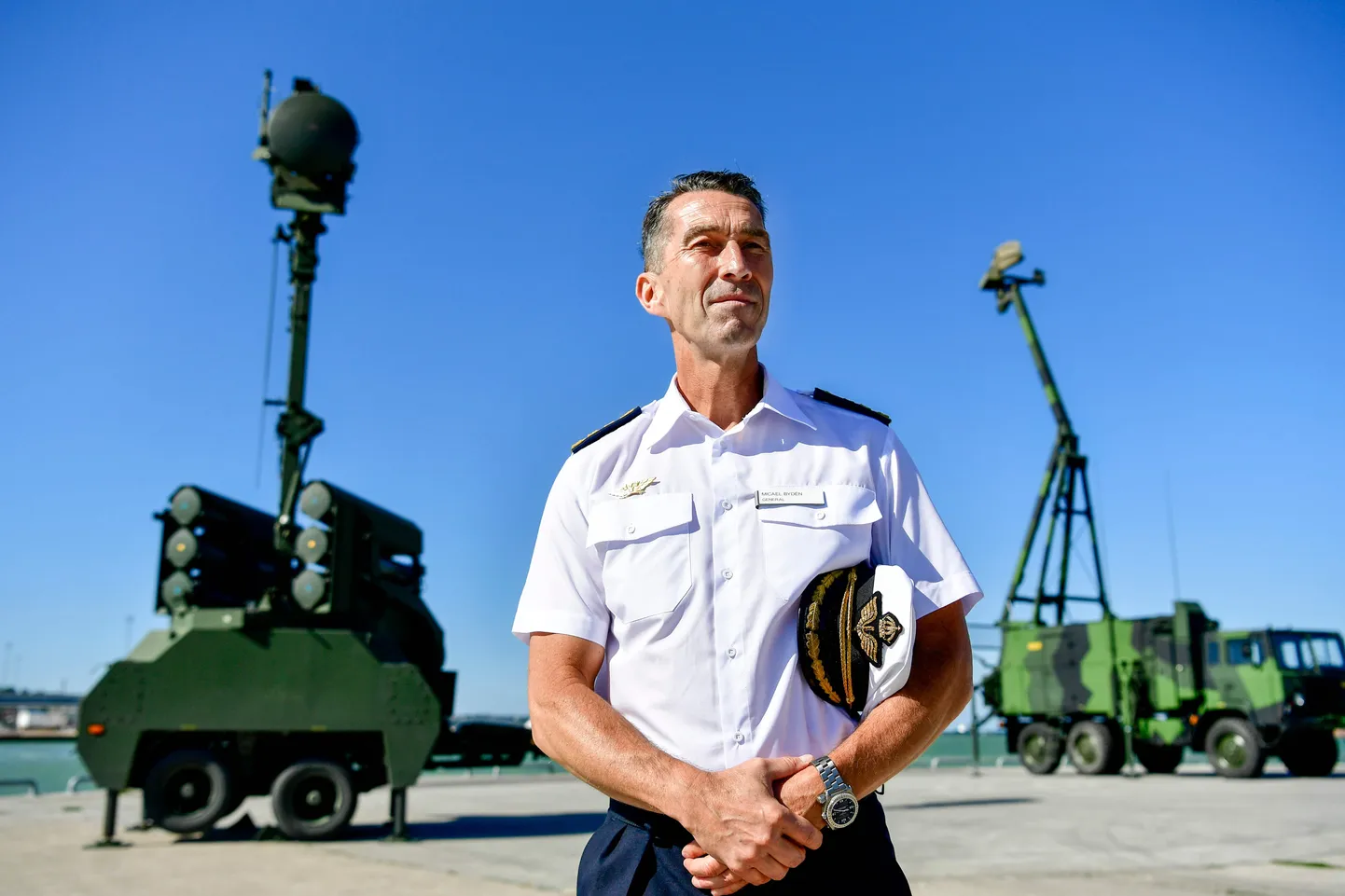 Rootsi relvajõudude ülem Micael Bydén Gotlandil.