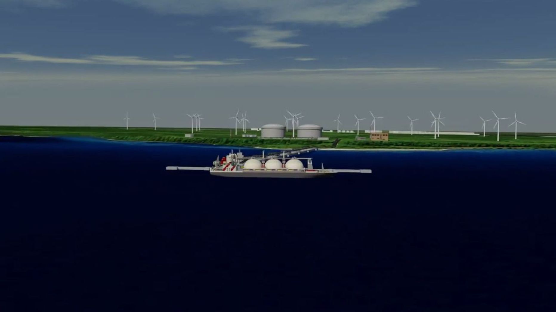 Stoppkaader Alexela LNG terminali tutvustavast videost.