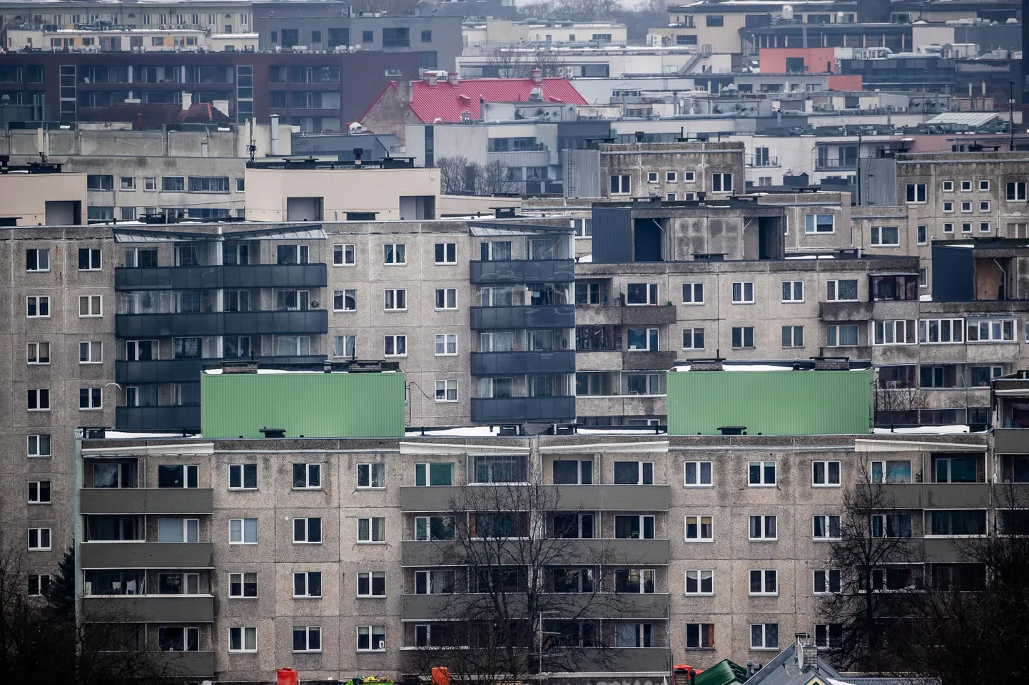 Таллинн. Многоквартирные дома в районе Центрального рынка.