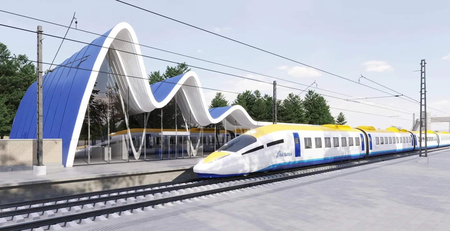 Rail Balticu kohaliku peatuse visuaal.