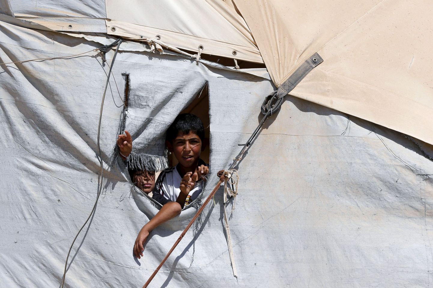 Süüria sõjapõgenikud Zaatari põgenikelaagris Jordaanias.