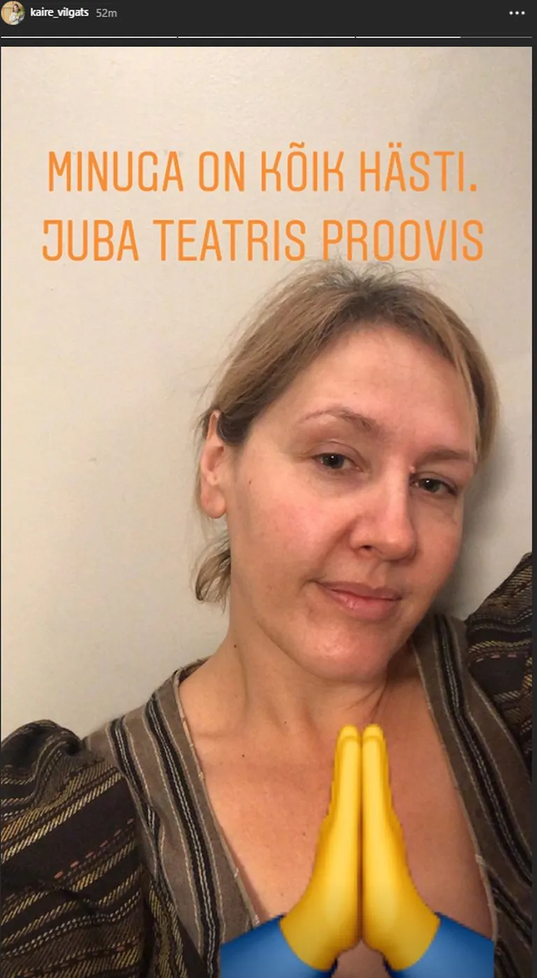 Kaire Vilgats teatas fännidele, et temaga on kõik hästi.